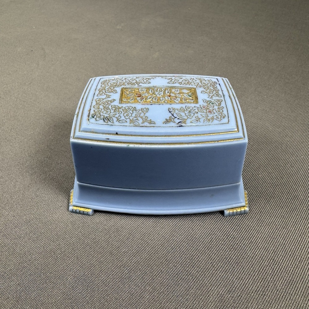 vintage blue celluloid wedding Ring Presentation Box
